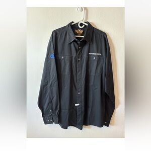 Harley Davidson Black Button-Up Shirt, XL